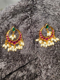 Real Kemp Chandbali Earrings